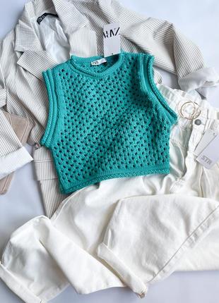 Жакардовий трикотажний жакет zara