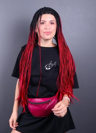 Парик zadira красные афрокосы женский длинный на сетке с омбре из термоволос