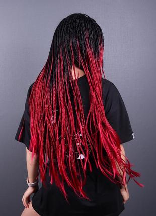 Парик zadira красные афрокосы женский длинный на сетке с омбре из термоволос