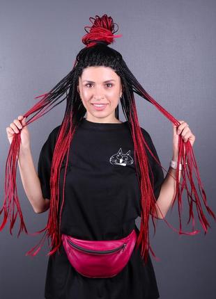 Парик zadira красные афрокосы женский длинный на сетке с омбре из термоволос