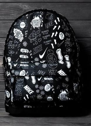 Стильный, чёрный, принтованый рюкзак1 фото