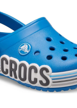 Синие детские crocband logo stripe prep blue kids clog