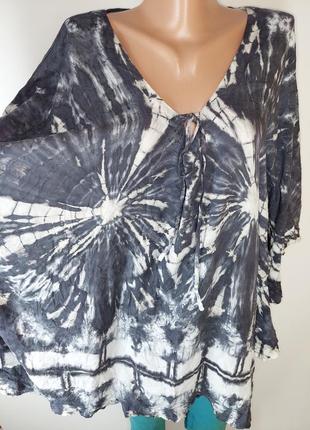 Трендове пончо блуза в стилі тай дай tie dye ручна робота