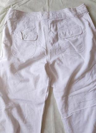 Брюки, штани, бриджі, жіночі, льон / віскоза, білі, літні, легкі, прямі6 фото