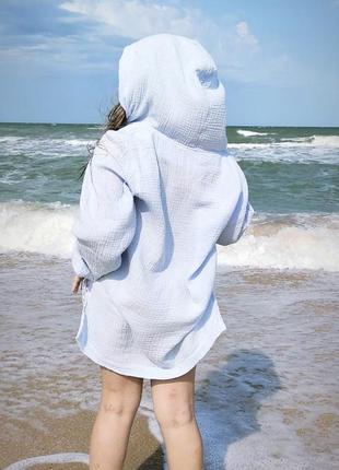 Літня пляжна накидка на море муслцнова сорочка туніка1 фото
