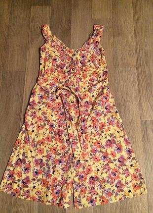 Сарафан, халат натуральні тканини квітковий принт льон+віскоза пог 42 від tu