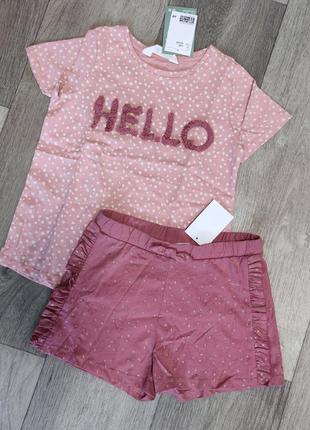 Классные шорты h&m хлопок девочкам 3