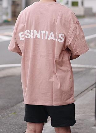 Футболка fear of god essentials pink fog