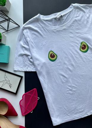 👚симпатичная белая свободная футболка с авокадо/белая футболка с фруктами на груди👚3 фото