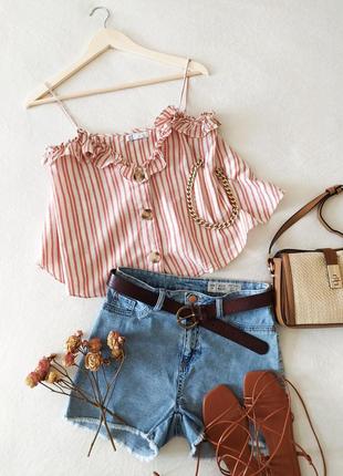Пляжний кроп топ блуза zara trf смесовый льон