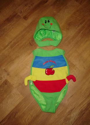 Шикарний новорічний костюм черв'ячок гусеничка на 1-2 роки,