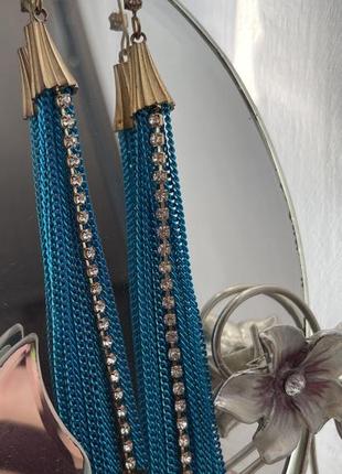 Модные серьги цепи сережки цепочки