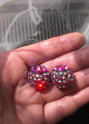 Сережки - кліпси aurora borealis red, 50і
