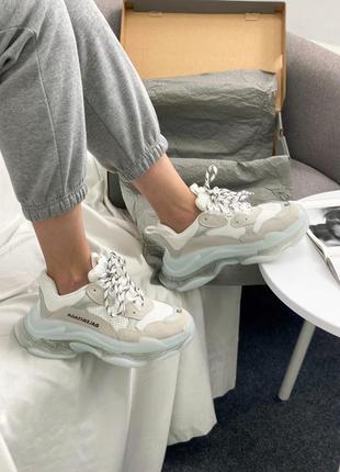 Кроссовки triple s white/blue