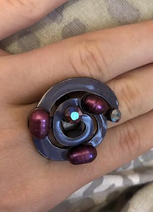 Женское фиолетовое кольцо5 фото
