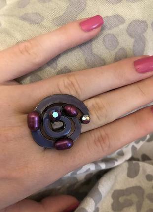 Женское фиолетовое кольцо4 фото