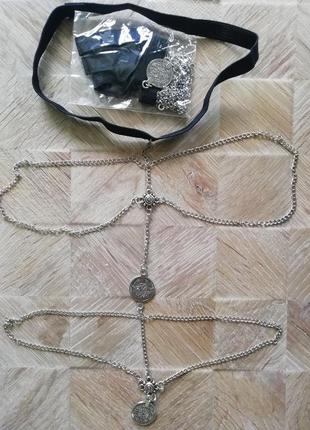 Сріблястий срібний ланцюг на ногу прикраса на стегно