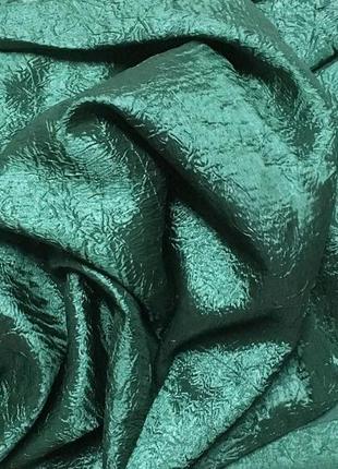 Портьерная ткань жатка изумрудного цвета1 фото