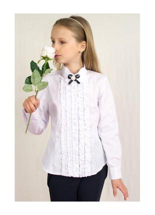 Школьная белая блузка1 фото