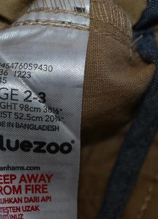 Коттоновые штаны ф. blue zoo р. 2-4 года новые7 фото