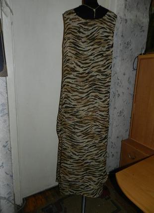 Длинное-в пол,леопардовое платье с разрезами,большого размера,германия3 фото
