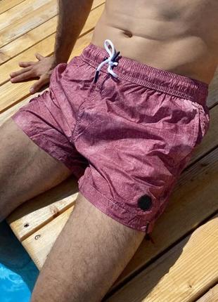 Плавки шорти пляжні базові бордові туреччина / шорти для басейну моря плавальні турречина