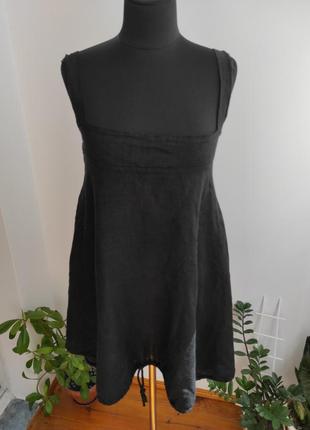 Натуральный льняной сарафан платье 16 р  италия