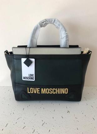 Сумка шкіряна love moschino чорна