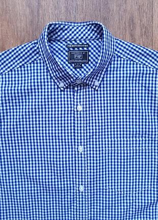 Теніска florence&fred англія, бавовна розмір s подовжена, біла і синя клітинка