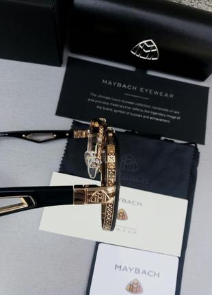 Maybach окуляри краплі чоловічі сонцезахисні темно сірий градієнт в золотому металі8 фото