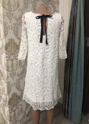 Шикарне рішельє біле плаття стильне мереживо мереживне нове4 фото