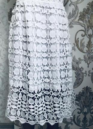 Белое модное платье сарафан белое кружево стильное кружевное красивенное3 фото
