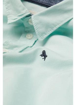 2-3 года 98 см h&m новая фирменная натуральная рубашка модная классика для мальчика с манжетом2 фото
