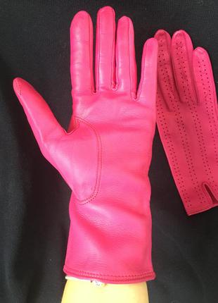 Продам шкіряні шкіра перфоровані жіночі рукавички , італія3 фото