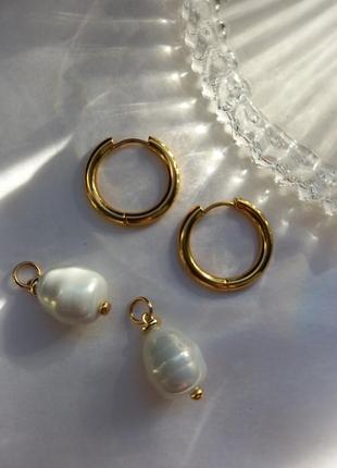 ❤️ сережки з вінтаж перлинами бароко барочними перлами сережи барокко жемчуг серьги2 фото