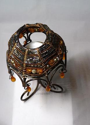 Декоративный подсвечник в виде настольной лампы с абажуром