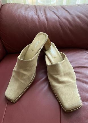 Ochsner shoes 🧡туфлі мюлі// стильні черевики з квадратними мисами та підборами