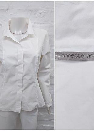 Annette gortz отличная изысканная дизайнерская рубашка из хлопка
