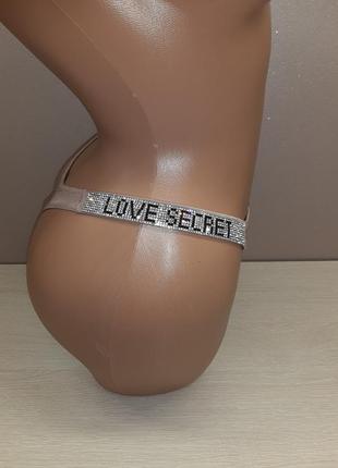 Роскошные нюдовые трусики стринги со стразами love secret в стиле victoria's secret