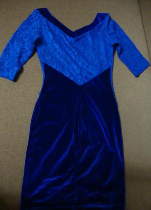 Синее нарядное платье3 фото