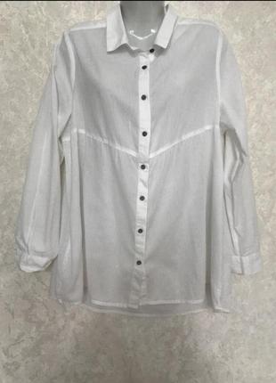 Нежная тонкая блуза-рубашка, next, 100% хлопок, р.18