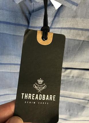 Синяя рубашка с коротким рукавом в полоску от threadbare vn33 фото