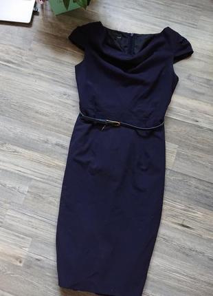 Красивое платье футляр сарафан синий р.s4 фото