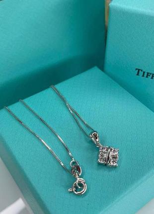 Брендовая подвеска с цирконами и крестиком серебро2 фото