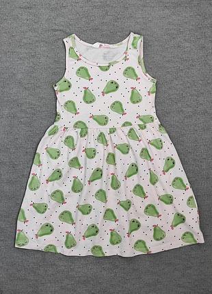 Платье в милых грушках на 4-6лет