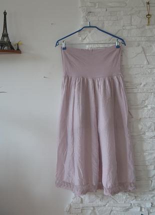 Легкая, воздушная юбч0нка цвета пыльной розы