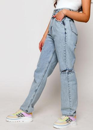 Модные джинсы релаксы высокая посадка6 фото
