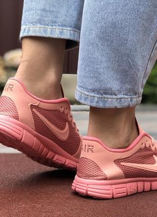 Жіночі кросівки nike free run 3.0 сіточка рожеві4 фото