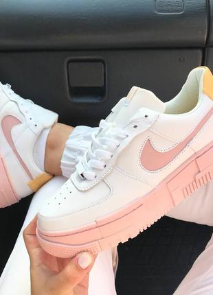 Nike air force pixel pink yellow 💛, женские кроссовки найк