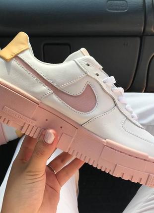 Nike air force pixel pink yellow 💛, женские кроссовки найк3 фото